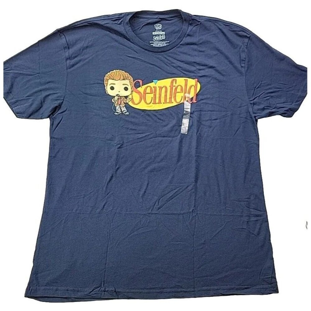NEW - Pop Tees Men 2XL Black Graphic T Shirt Comedian Seinfeld Show Funko XXL
